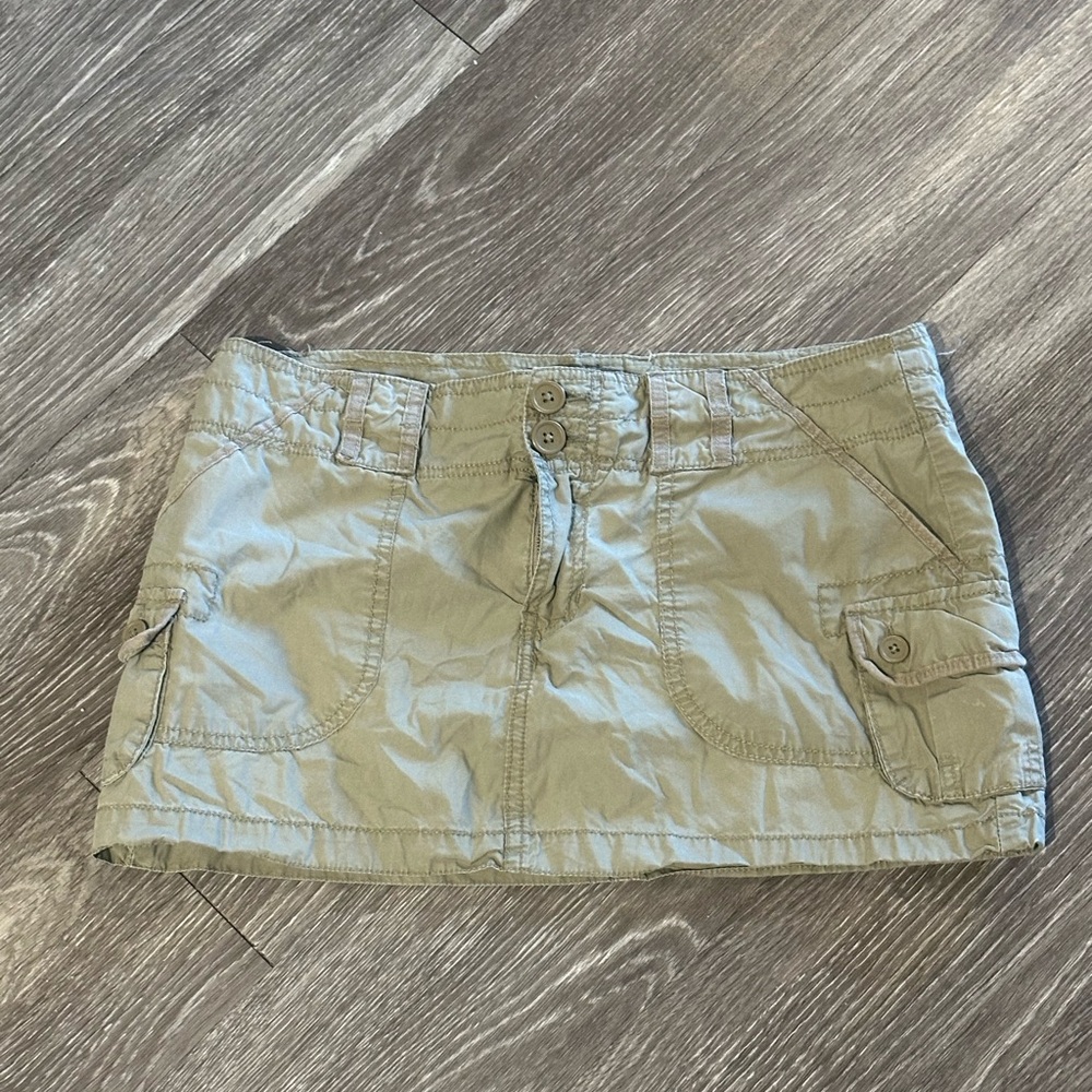 Vintage Y2K army green micro mini skirt size 31"